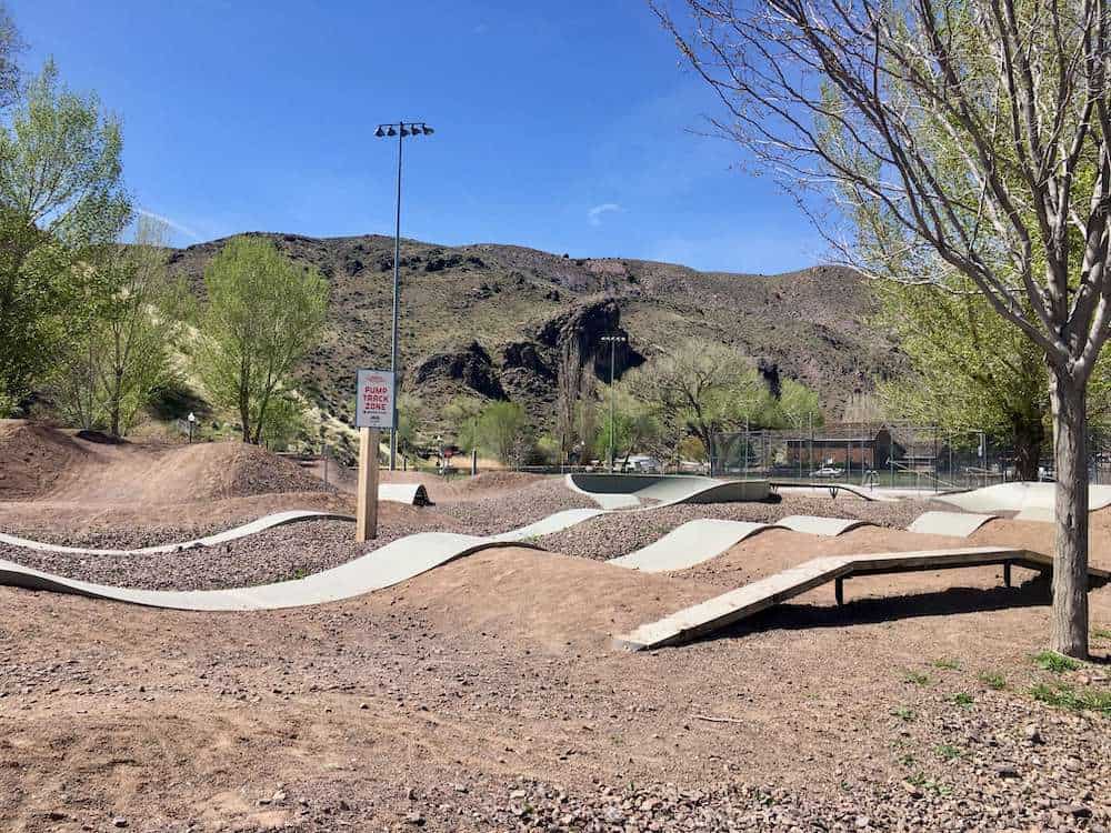 Mountain bike skills park in Caliente, Nevada