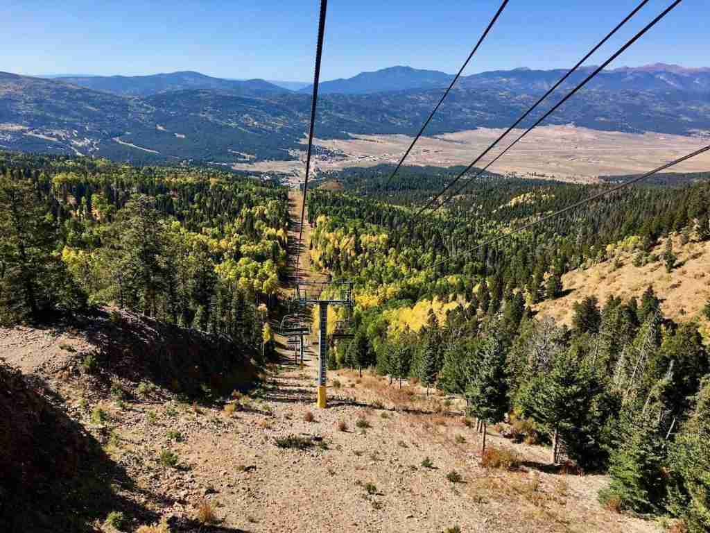View from chairlift at Angel Fire Bike Park in New Mexico