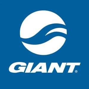 Giant Bicycles logo on blue background