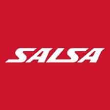 Salsa Bikes logo with Salsa written in block lettering on red background