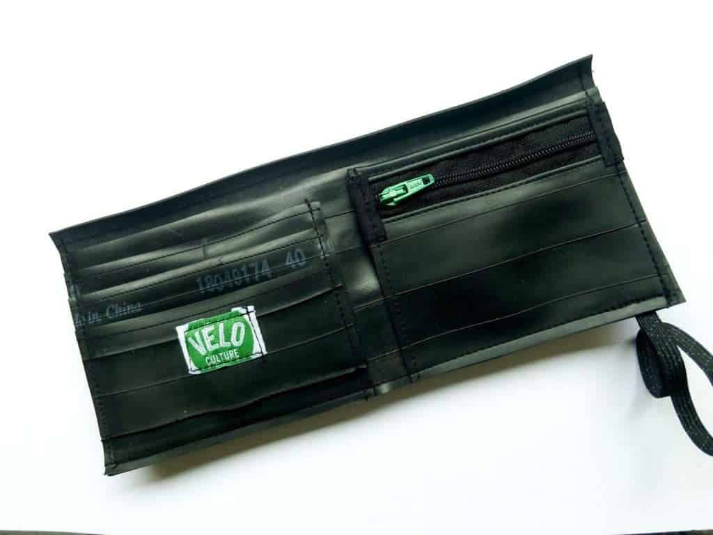Wallet made out of upcycled inner bike tubes