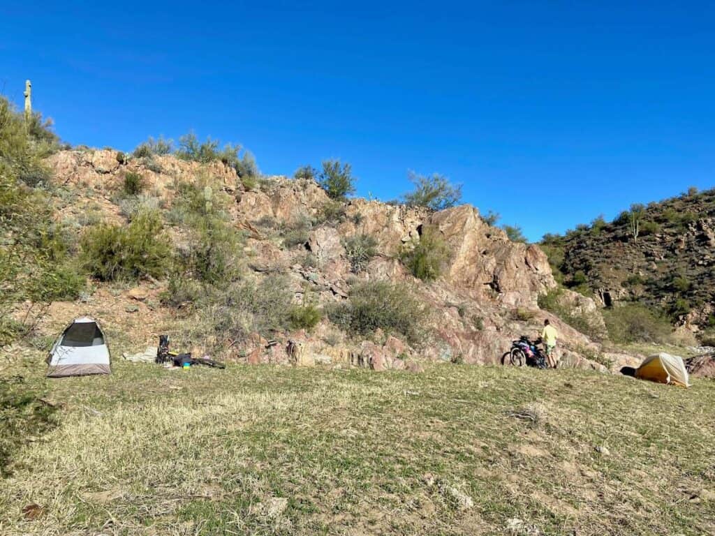 Remote grassy campsite on the Black Canyon Trail