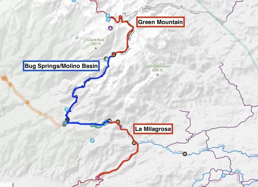 Screenshot of mountain bike route on Mt. Lemmon in Tucson Arizona