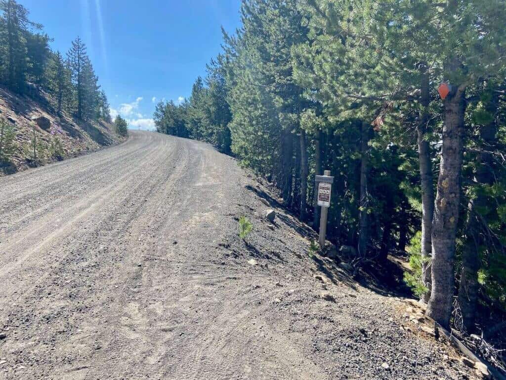 Turn off onto Crater Rim Trailhead from gravel road up to Paulina Peak
