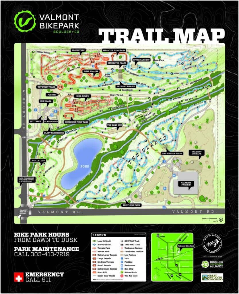 Valmont Bike Park Trail Map