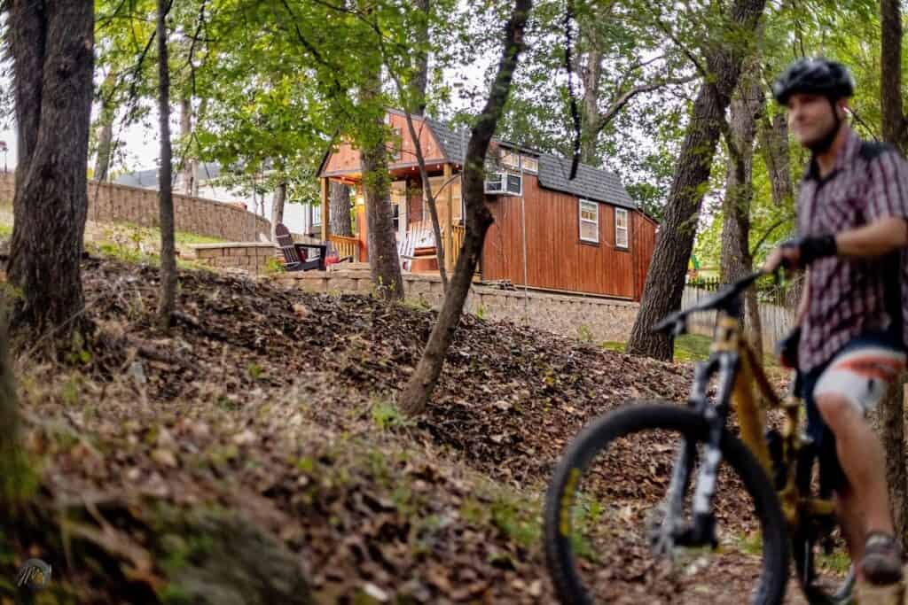 a bicycle in front of a house