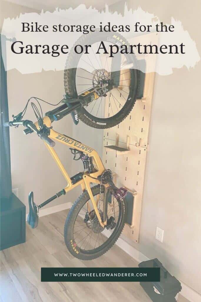 Declutter your garage or apartment with these bike storage ideas including ceiling bike racks, bike stands, vertical hanging racks, and more