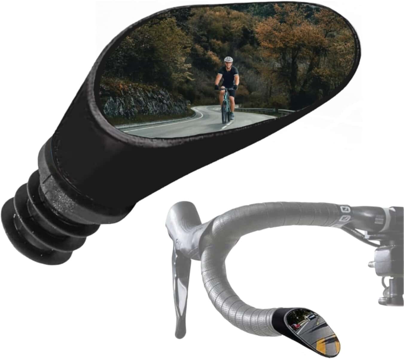Cycling mirror for drop bar handlebars