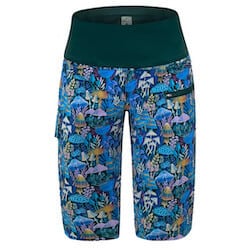 SHREDLY women's mountain bike shorts with mushroom print