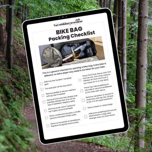 Screenshot of bike bag packing checklist download