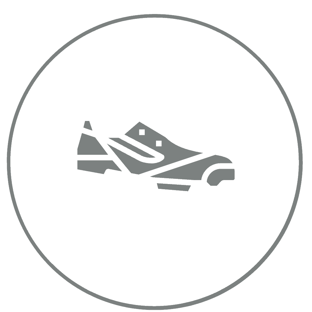 Mountain bike shoe icon in grey 