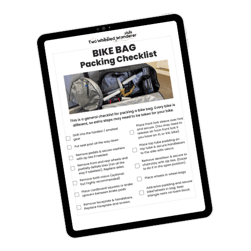 Bike bag packing checklist