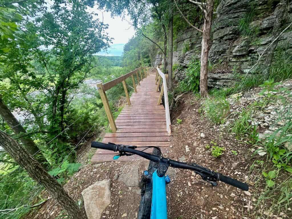 Mountain bike path through lush greenery