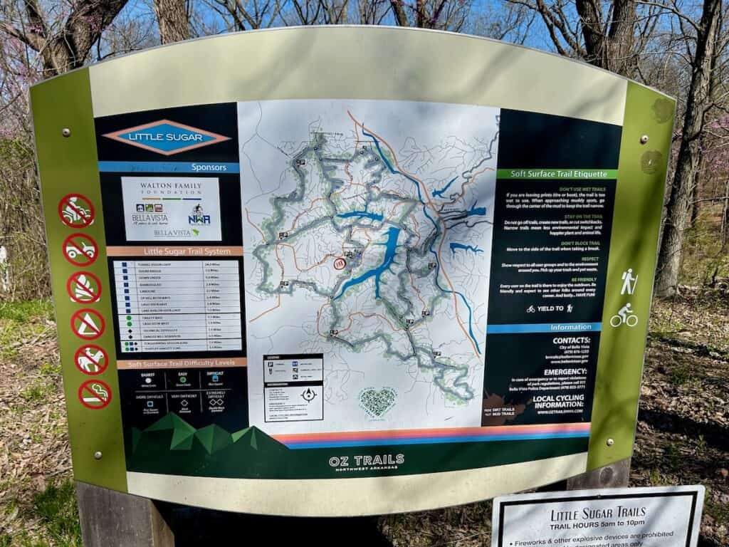 Mountain bike trail map of the Little Sugar trails