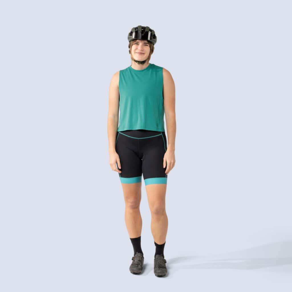 Woman wearing cycling apparel